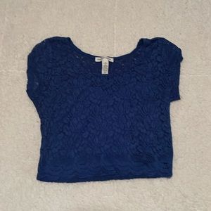 Vibrant blue babydoll crop top